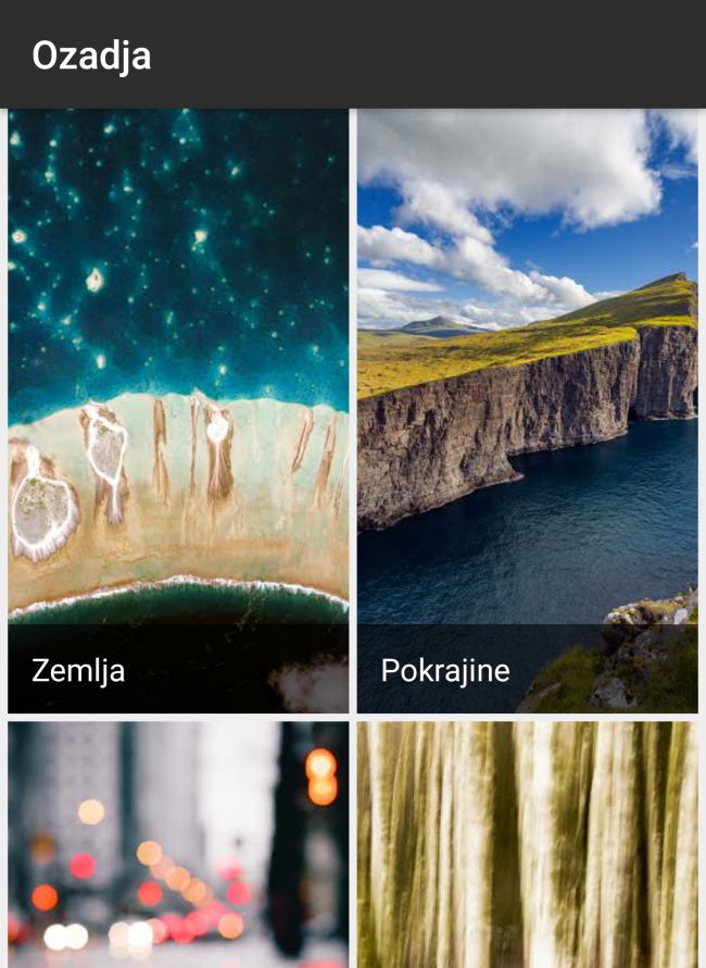 Zbirka ozadij se ves čas dopolnjuje, aplikacija pa omogoča tudi dnevno menjavo fotografije za ozadje.  | Foto: Matic Tomšič