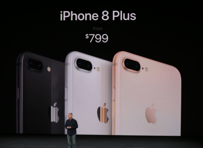 Najcenejši iPhone 8 bo na voljo za 699 dolarjev oziroma 583 evrov (prodaja brez vezave pri operaterju), najcenejši iPhone 8 Plus pa za 799 dolarjev oziroma 667 evrov. Evropske cene še niso znane.  | Foto: Apple