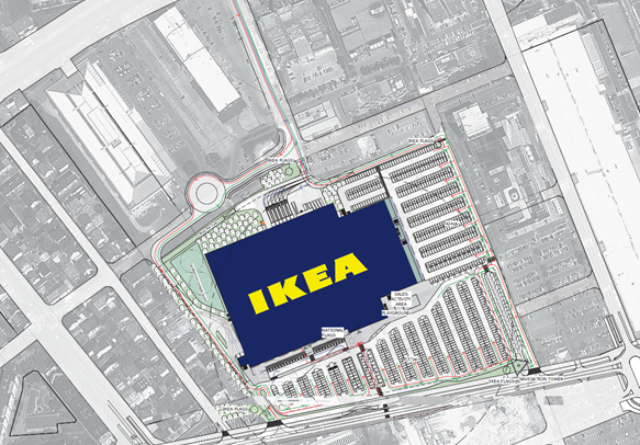 Posebnost ljubljanske Ikee je ta, da sledi relativno novi strategijj podjetja, ki se z obrobij mest pomika bližje središčem. Računajo, da bodo na ta način povečali frekvenco obiskov, saj ljudje v Ikeo ne bodo več hodili le po večjih nakupih. | Foto: Podjetje IKEA