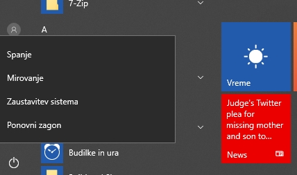 Windows 10, mirovanje | Foto: Matic Tomšič / Posnetek zaslona