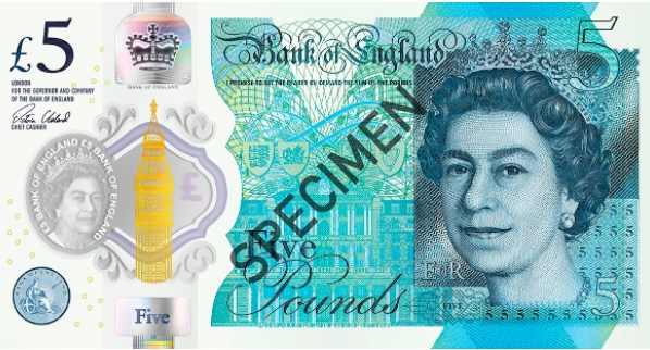 Britansko kraljico Elizabeto II. vidimo na sprednji strani vseh bankovcev angleškega funta. | Foto: Bank of England