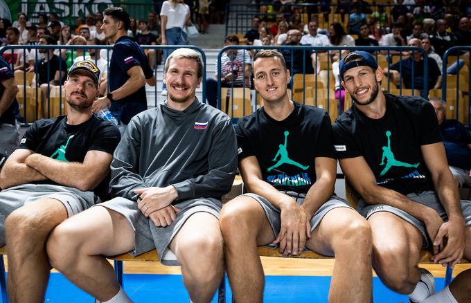 Na tekmi s Kitajsko so "počivali" Zoran Dragić, Gregor Hrovat, Jakob Čebašek in Aleksej Nikolić. | Foto: Vid Ponikvar/Sportida
