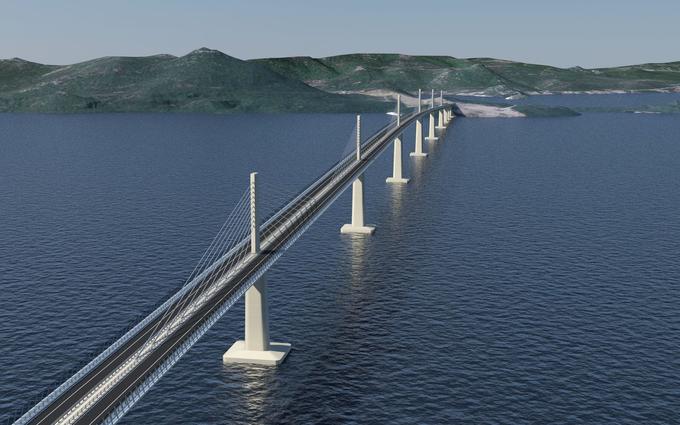 Gradnja 2,4 kilometra dolgega hrvaškega mostu na Pelješac je ocenjena na 420 milijonov evrov. | Foto: Pipenbaher Consulting
