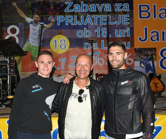 Blaž Janc (desno) z bratom Mitjo in Miranom Rudanom. | Foto: Slavko Kolar