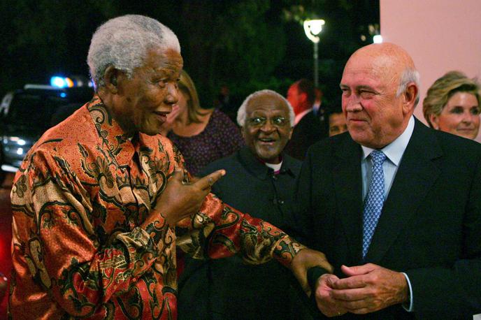 De Klerk in Mandela | Leta 1993 sta skupaj z Mandelo prejela Nobelovo nagrado za mir. | Foto Reuters