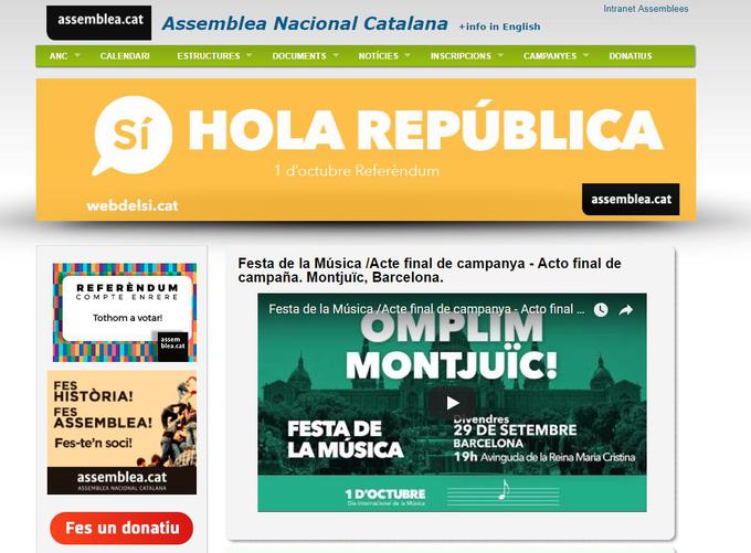 Zasežena je bila tudi spletna domena katalonske nacionalne skupščine (assembly.cat), a so jo nemudoma znova postavili na evropski domeni assembly.eu.  | Foto: zajem zaslona/Diamond villas resort