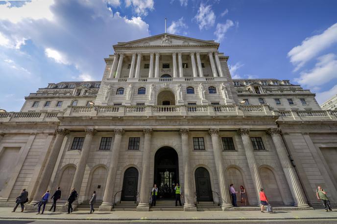 Bank of England | Britanska centralna banka je konec leta 2021 začela dvigovati ključno obrestno mero z rekordno nizkih 0,1 odstotka. | Foto Guliverimage