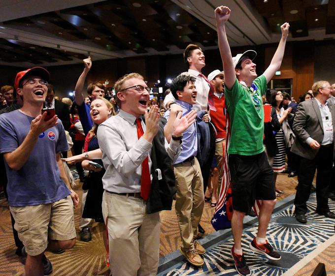 Trumpovi podporniki slavijo zmago, ki je ni napovedoval skoraj nihče. | Foto: Reuters