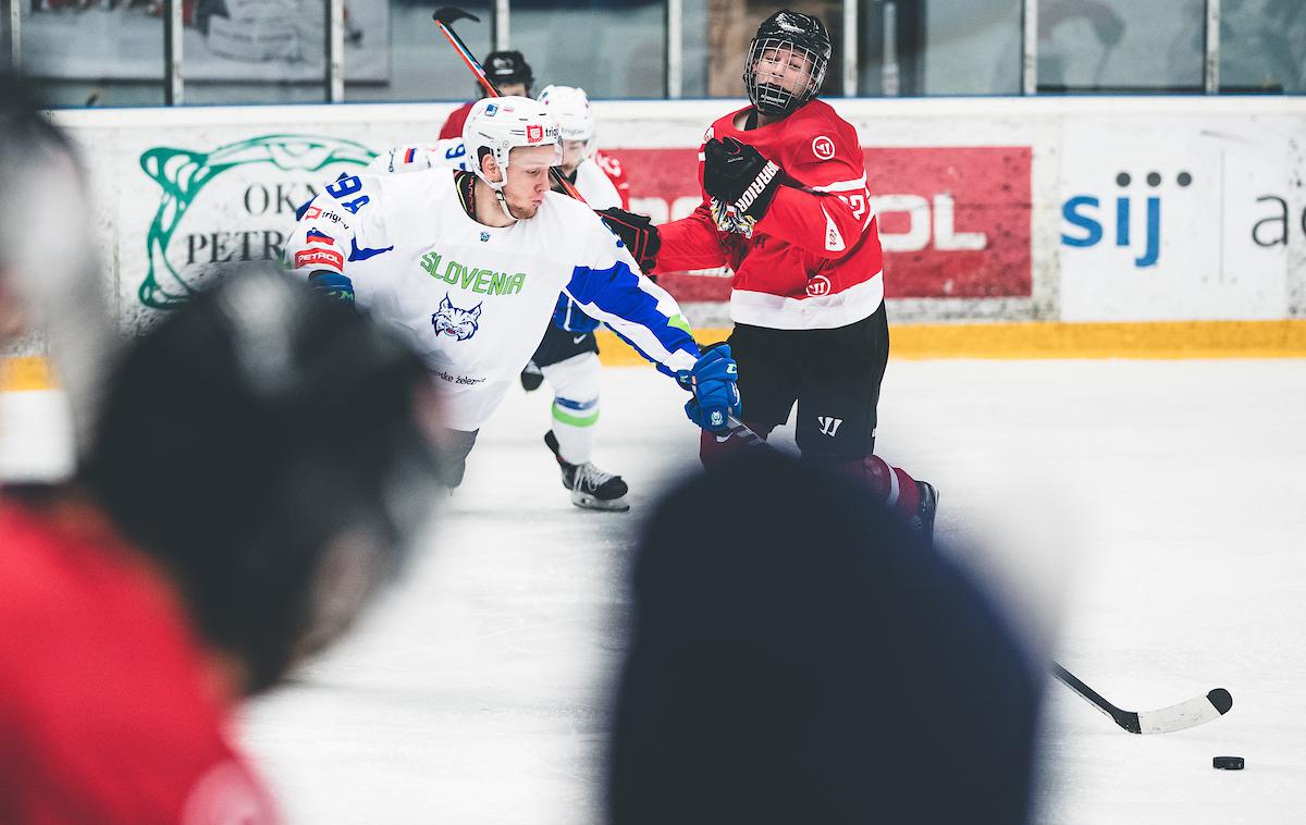 slovenska hokejska reprezentanca : Avstrija | Slovenska hokejska reprezentanca je v Beljaku dobila prvo pripravljalno tekmo. | Foto Grega Valančič/Sportida