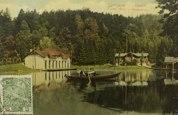 Pogled na tivolski ribnik leta 1912 | Foto: Arhiv zbiratelja razglednic Zmago Tančiča