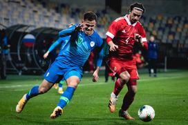 Slovenija : Rusija, slovenska nogometna reprezentanca do 21 let