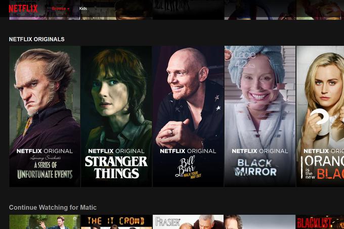 Seznam izvirnih vsebin (Netflix Originals), ki nastajajo v produkciji Netflixa, danes obsega že več kot sto različnih naslovov. | Foto: Matic Tomšič