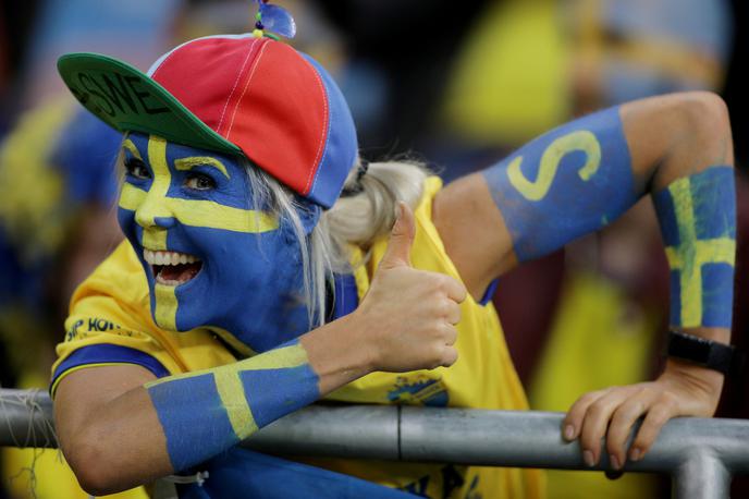 Švedska navijač | Švedska bo danes prvič gostovala v Sloveniji. | Foto Reuters