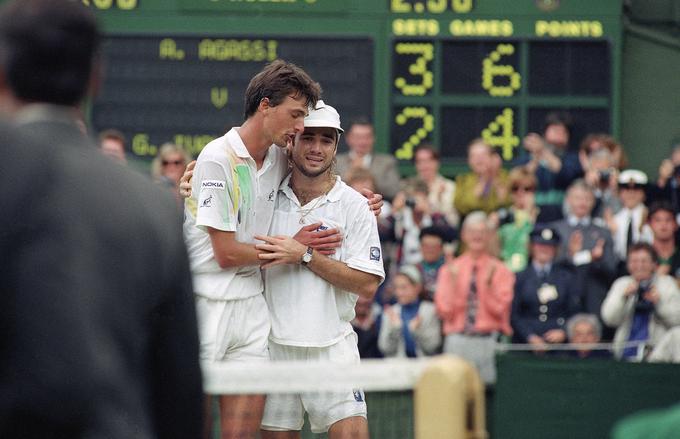 Andre Agassi in Goran Ivanišević v finalu Wimbledona leta 1992 | Foto: Gulliver/Getty Images