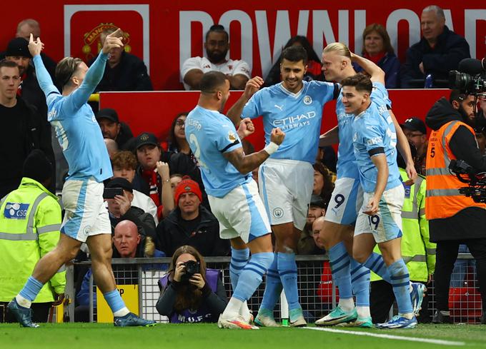 Erling Haaland je zabil tudi za 2:0 in 40 minut pred koncem je Manchester City že osvojil tri točke. | Foto: Reuters