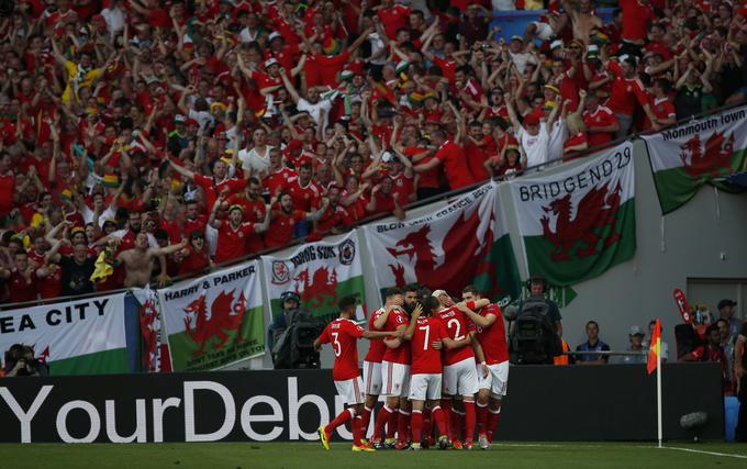 Wales se je prvega gola proti Rusom veselil že v 11. minuti. | Foto: 
