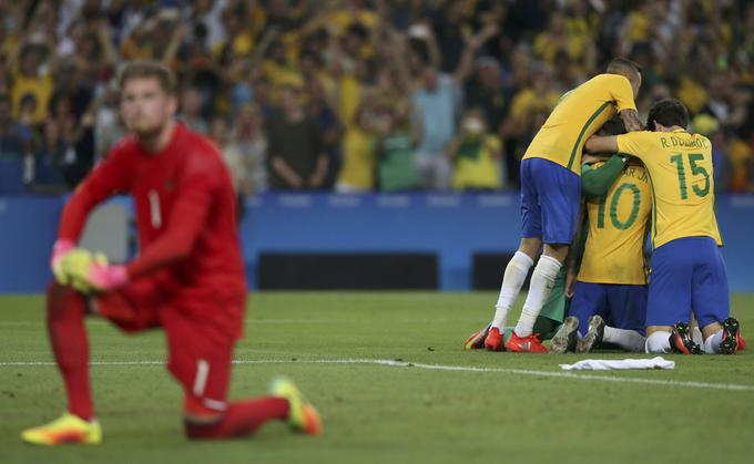 Brazilci so si olimpijski naslov zagotovili po kazenskih strelih. Zgrešili niso niti enega. | Foto: Reuters