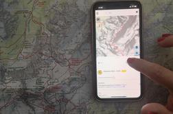 Varno v gore s pomočjo zemljevida in aplikacije