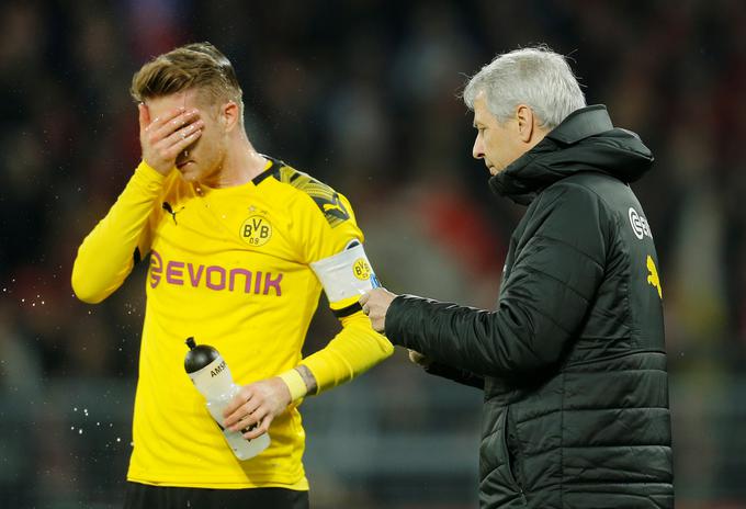 Zvezdnik Borussie Dortmund si je prejšnji mesec na pokalni tekmi z Werderjem poškodoval mišico (dimlje) na levi nogi. Rumeno-črni so brez kapetana v ligi prvakov izpadli proti PSG.  | Foto: Reuters