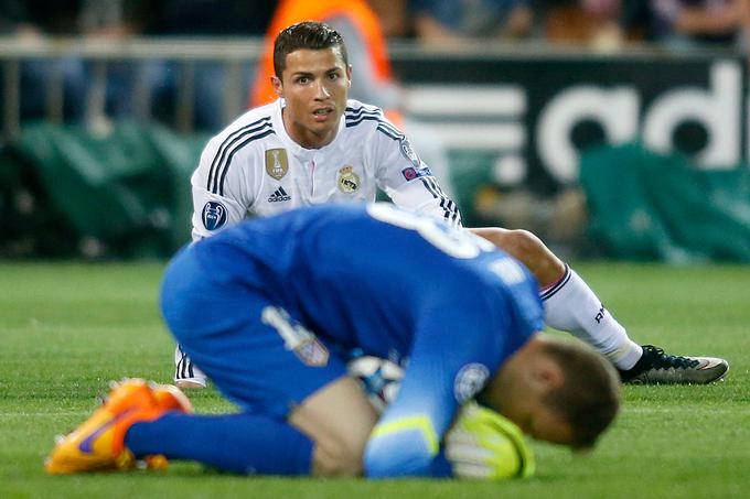 Cristiano Ronaldo zelo redko dosega zadetka na srečanjih, na katerih stoji med vratnicama Oblak. | Foto: Sportida