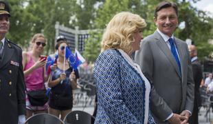 Hrvaška predsednica prvič uradno v Ljubljani in Sloveniji # foto #video