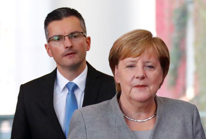 Nemčija je tudi v primeru arbitražnega spora med Slovenijo in Hrvaško večkrat opozorila, da je sodbe mednarodnih sodišč treba spoštovati. Na fotografiji nemška kanclerka Angela Merkel in slovenski premier Marjan Šarec. | Foto: Reuters