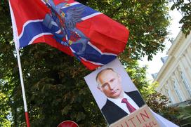 Shod Socialistične partije Slovenije z naslovom Shod proti ukrajinskim fašistom v Ljubljani