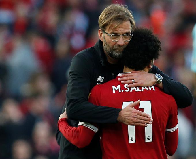 Nemški strateg je pri Liverpoolu zelo navezan na najboljšega strelca Mohameda Salaha. | Foto: Reuters