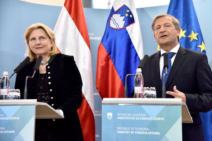 Vodja avstrijske diplomacije je danes na predstavitvenem obisku v Sloveniji. | Foto: STA ,