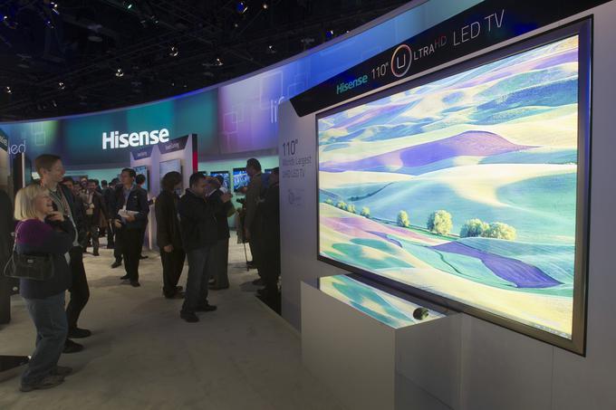 Predstavitev televizorja znamke Hisense na sejmu zabavne elektronike CES v ameriškem Las Vegasu.  | Foto: Reuters
