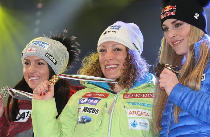 Ilka Štuhec leta 2017 na svetovnem prvenstvu v St. Moritzu, kjer je osvojila zlato odličje v smuku. | Foto: Reuters