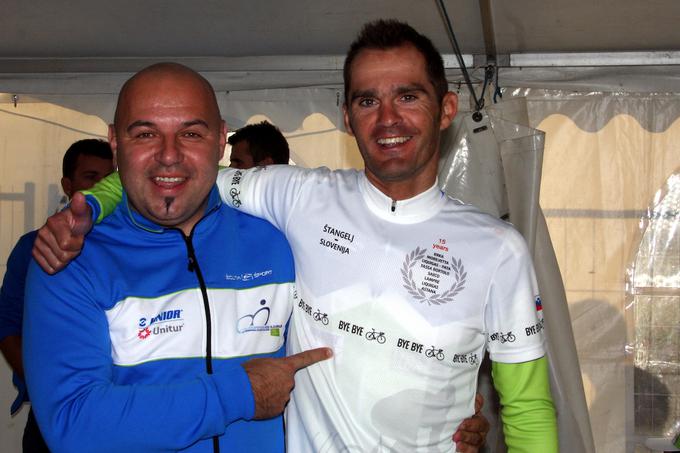 S prijateljem iz kolesarskih krogov Milanom Erženom, ki je eden od "krivcev" za nastanek ekipe Bahrain Merida. | Foto: Marjan Kelner/Sportida