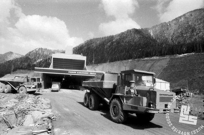 Gradnja predora Karavanke. | Foto: Muzej novejše zgodovine Slovenije