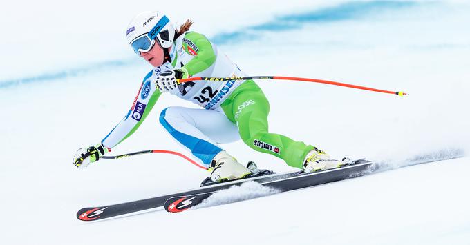 Maruši Ferk po nekaj slalomskih spodrsljajih tudi selitev na hitre smuči ni prinesla sreče in uspeha. | Foto: Sportida