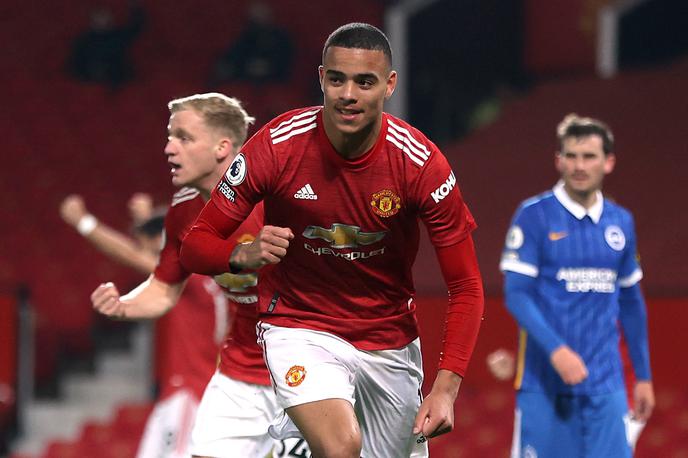 Mason Greenwood | Za pomembno zmago Manchester Uniteda je v 23. minuti zadel mladi Mason Greenwood. | Foto Reuters