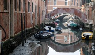 Beneški kanali ostali brez vode #video
