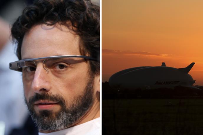 Sergey Brin | Sergey Brin naj bi svoj zrakoplov uporabljal tudi za izvedbo humanitarnih misij v revne kraje, kamor je z letalom zaradi pomanjkanja pristajalnih stez težko priti, in ne zgolj kot luksuzno prevozno sredstvo. Na desni fotografiji je sicer prototip 91-metrskega Airlanderja 10, enega največjih obstoječih zrakoplovov. Brinov bo več kot dvakrat daljši. | Foto Reuters