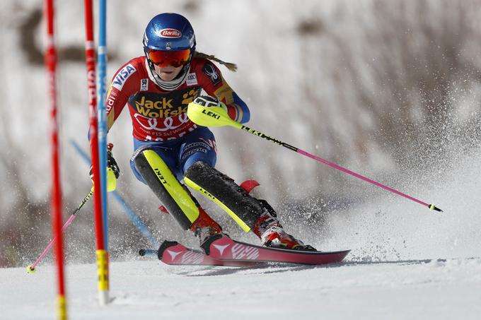 Mikaela Shiffrin je tokrat končala na drugem mestu. Tako slalomski globus kot globus v skupnem seštevku svetovnega pokala si je zagotovila že pred to tekmo. | Foto: Reuters
