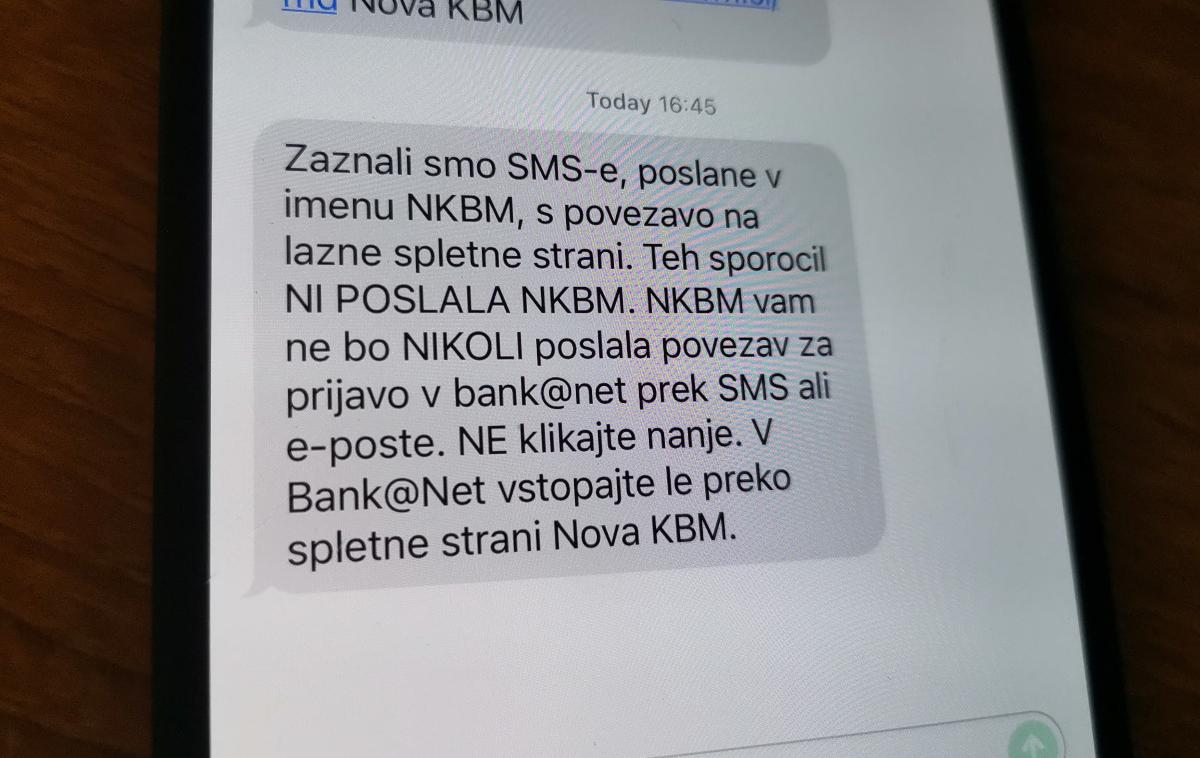 NKBM | Sporočilo, ki ga je "resnična" NKBM danes poslala svojim komitentom. | Foto Matic Tomšič