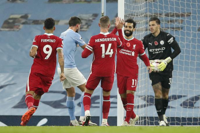 Mo Salah | Liverpool in Manchester City sta v derbiju kroga, obračunu prvakov zadnjih dveh sezon, remizirala z 1:1. | Foto Reuters