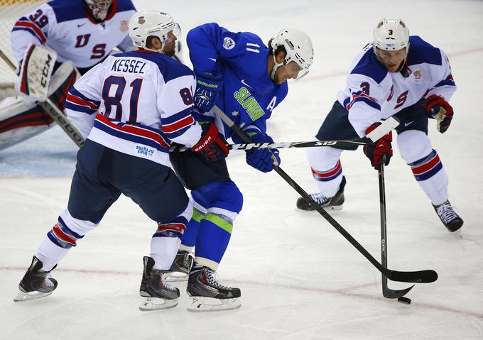 Slovenija bo na OI palice najprej prekrižala z ZDA. Anže Kopitar, tako kot preostali NHL-ovci, ne bo sodeloval. | Foto: Reuters