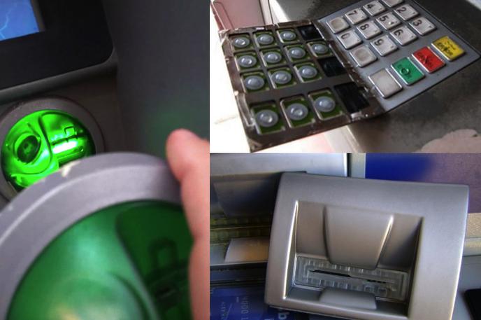 Bankomat, thumb | Lažen čitalnik kartic in snemljiva tipkovnica sta vse, kar za uspešno krajo podatkov o lastniku bančne kartice potrebuje prevarant.  | Foto Matic Tomšič / Posnetek zaslona