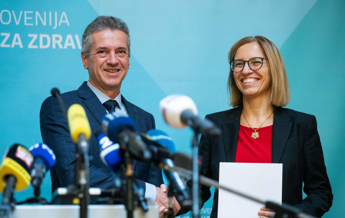 Robert Golob in Valentina Prevolnik Rupel | Nova ministrica si je že izbrala tudi ožjo ekipo sodelavcev.  | Foto STA