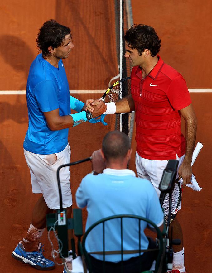 Roger Federer in Rafael Nadal sta na pesku odigrala 15 dvobojev, Federer je Španca premagal le dvakrat. | Foto: Gulliver/Getty Images