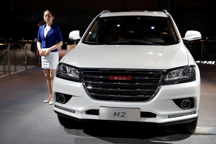 Avtosalon Šanghaj 2017 Great Wallov športni terenec haval H2, v katerega so vgrajeni deli slovenske Hidrie. | Foto: Reuters