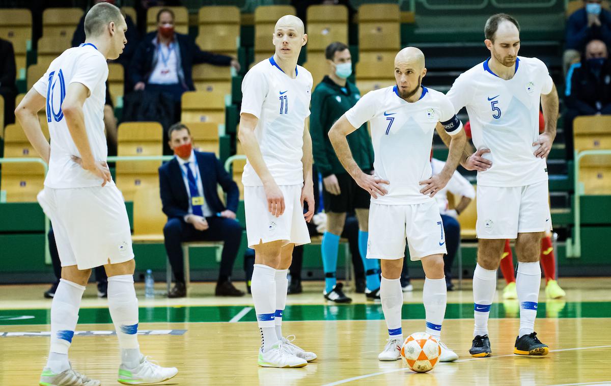 Futsal, reprezentanca: Alen Fetič, Klemen Duščak, Igor Osredrkar in Kristjan Čujec | Slovenci so izgubili proti Poljski. | Foto Grega Valančič/Sportida