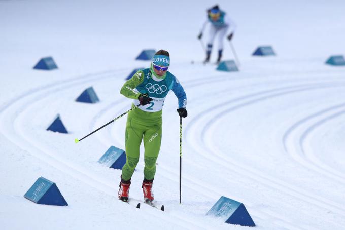 Alenka Čebašek (na fotografiji) in Anamarija Lampič sta bili v ekipnem šprintu šesti. | Foto: Guliverimage/Getty Images