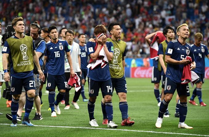 Japonci so po porazu z Belgijo (2:3) izpadli v osmini finala. Razočaranje je bilo izjemno veliko. | Foto: Getty Images