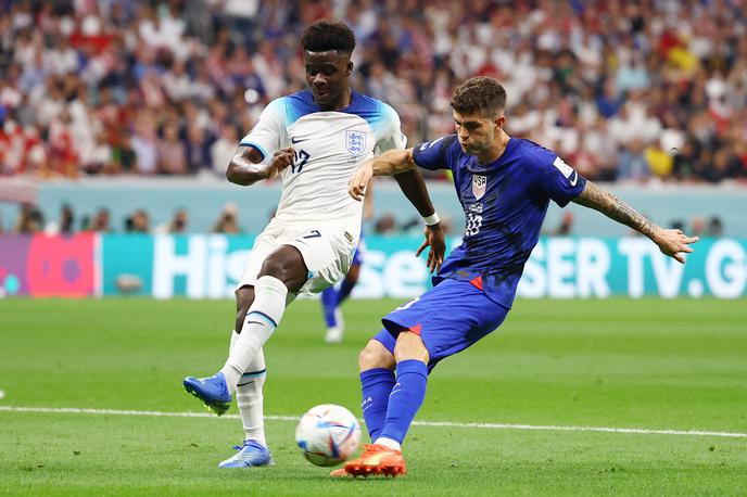 SP Anglija ZDA | Anglija je z ZDA igrala le 0:0. Najbližje golu je bil Američan Christian Pulisic. | Foto Reuters
