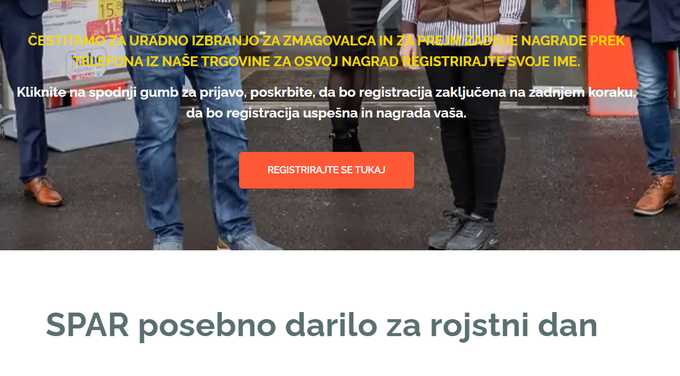 Polomljena, mestoma celo bizarna slovenščina je hud rdeč klicaj in bi morala morebitne žrtve takoj odvrniti od nadaljevanja pošiljanja svojih osebnih podatkov domnevnim organizatorjem nagradne igre.  | Foto: Facebook / Posnetek zaslona